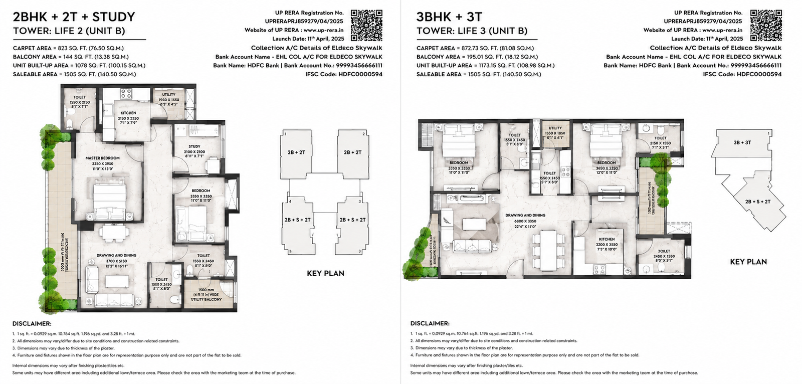 2 BHK + 2T & 3BHK + 3T Floor Plan